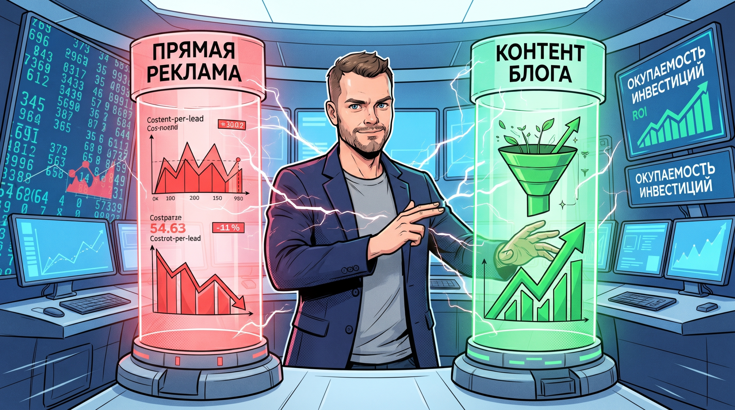 Директ или блог: что выгоднее в 2024 году — расчет реальной стоимости заявки и ROI на горизонте года